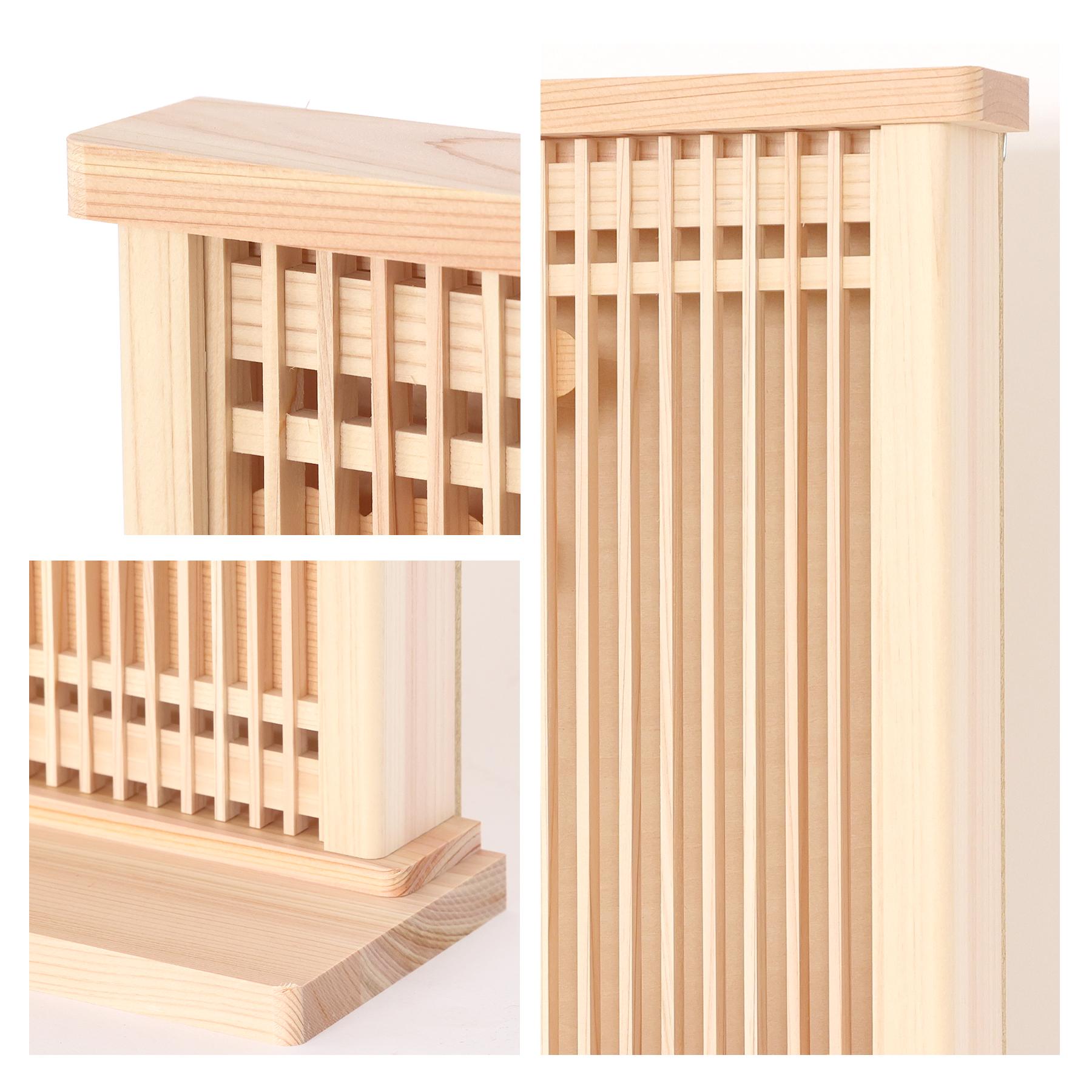 ミニ 天照 アマテラス 雲 薄型 箱宮 お札立て 桧神具セット