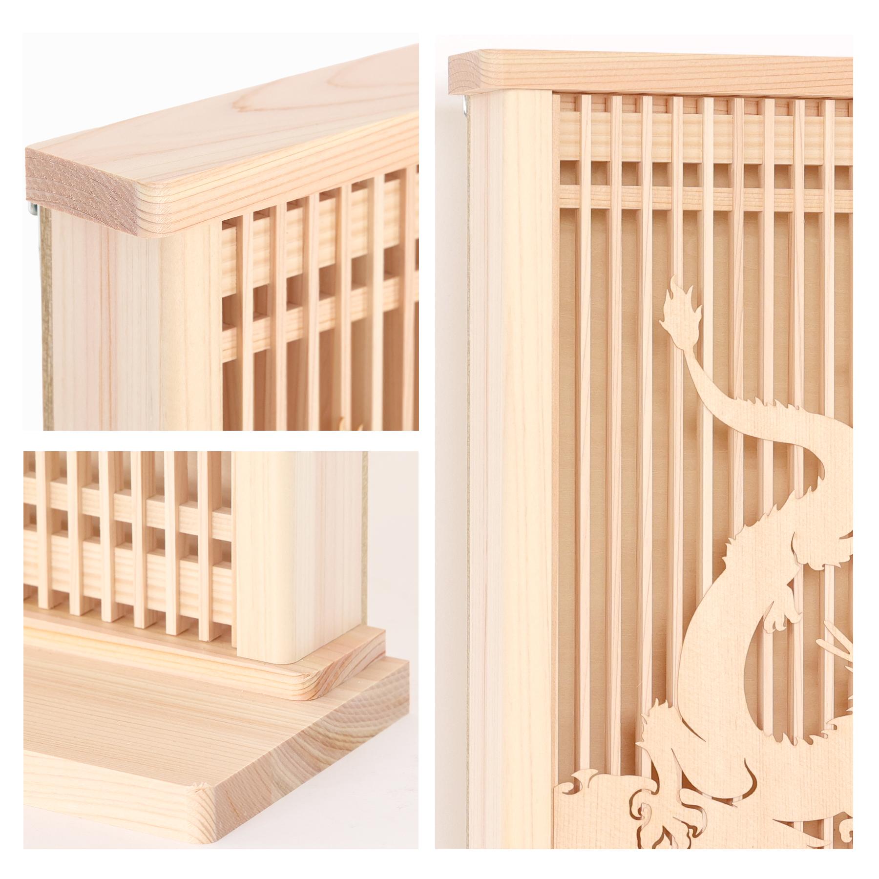 ミニ 天照 アマテラス リュウジン 薄型 箱宮 お札立て 桧神具セット