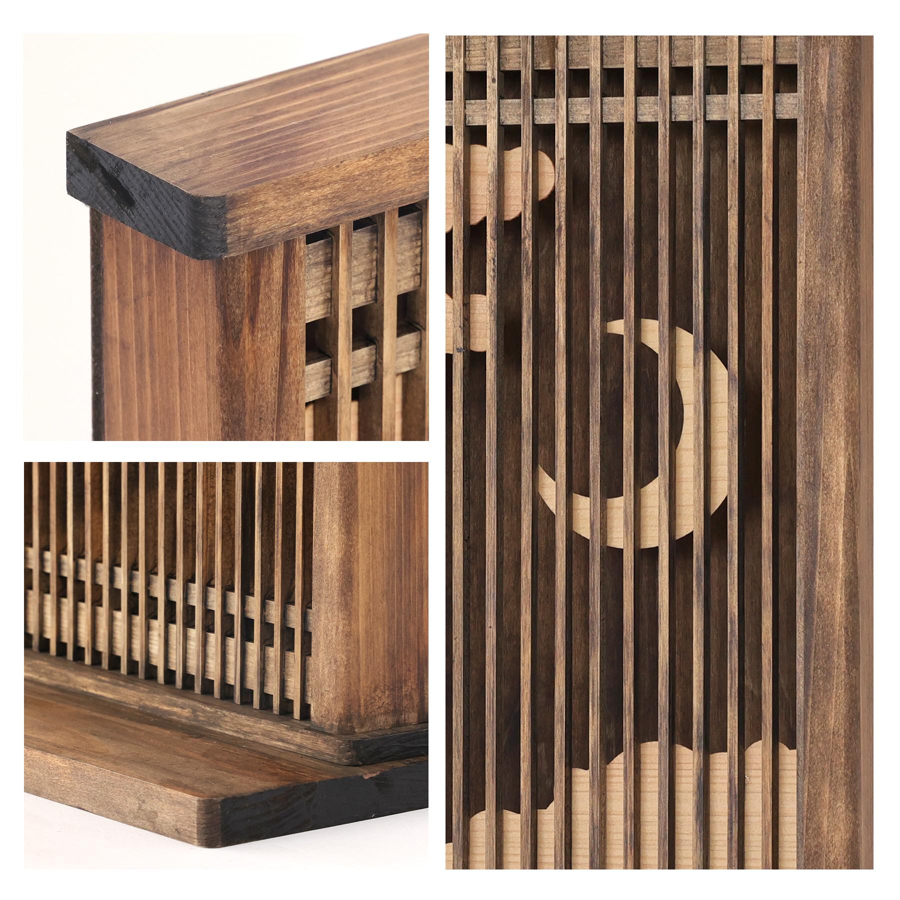 ミニ 天照 アマテラス ミカヅキ 薄型 箱宮 お札立て 桧神具セット 家具調モダン神棚