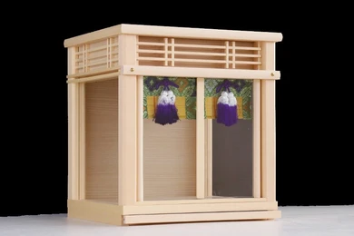 神棚ケース 御簾の美しい 神棚用 三面 ガラスケース