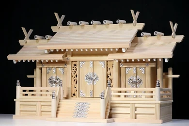 銀風三社 鳳凰の彫刻 屋根違い 特大型